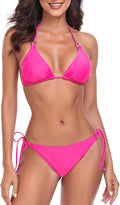 Women's Triangle Bikini Set - Skimpy Halter Rings, Adjustable Fit