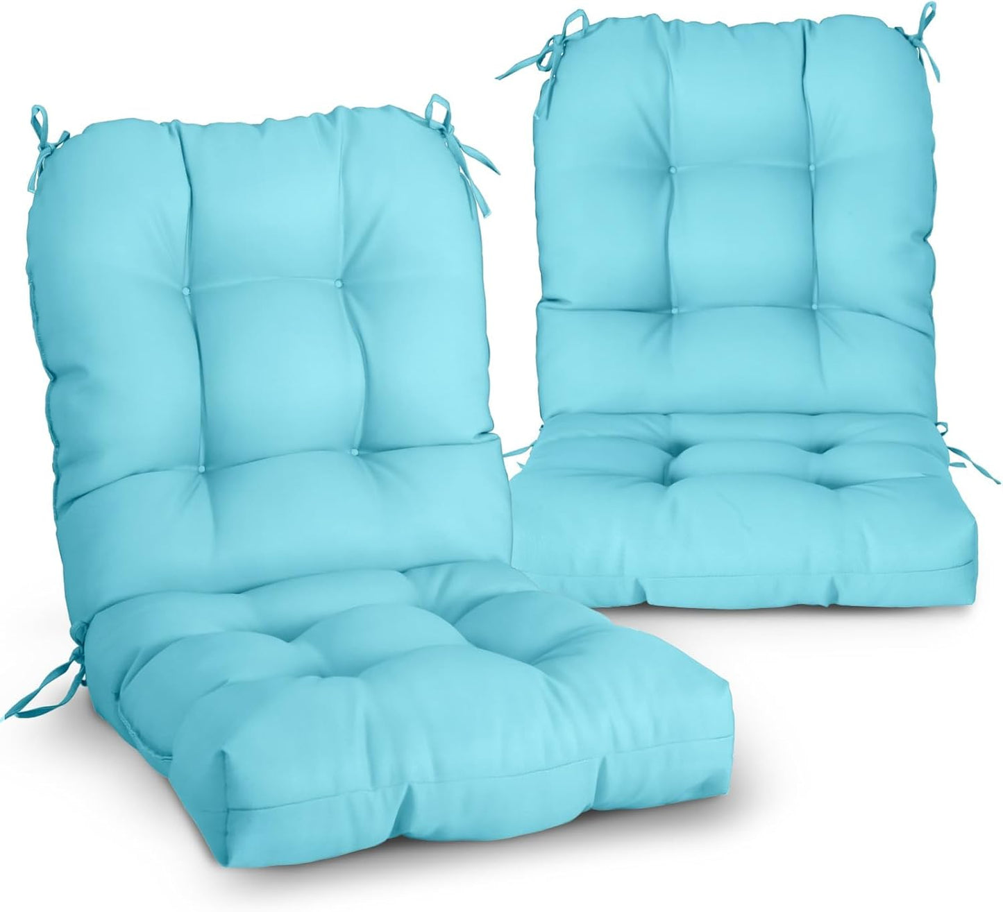 EAGLE PEAK Tufted Outdoor/Indoor Chair Cushions Set of 2