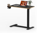 Medical Overbed Adjustable Table with Hidden Casters - Wood-Edge
