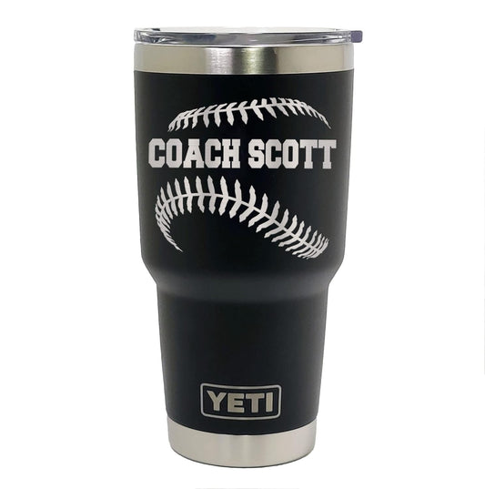 Personalized Baseball or Softball Coach Gift - Laser Engraved Tumblers