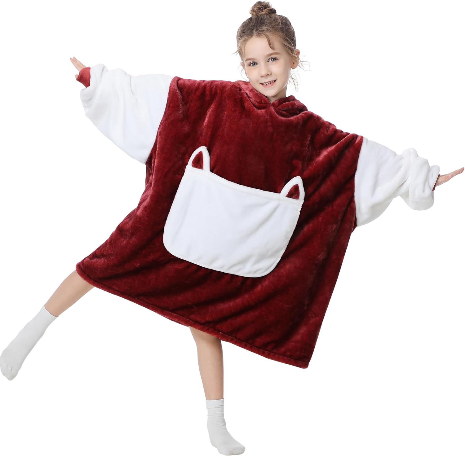 Aemilas Kids Wearable Blanket Hoodie - Cozy Gift for Ages 6-12