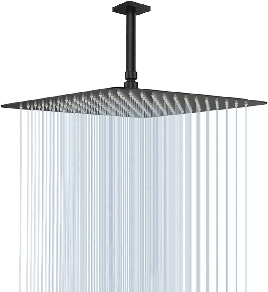 NearMoon Rain Shower Head: 16 Inch Matte Black Luxury Experience