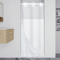 Stall No Hook Waffle Weave Shower Curtain with Snap-in Liner - Durable