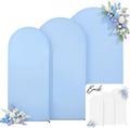 White and Blue Arch Backdrop Cover Set of 3 - Double-Layer Two-Tone