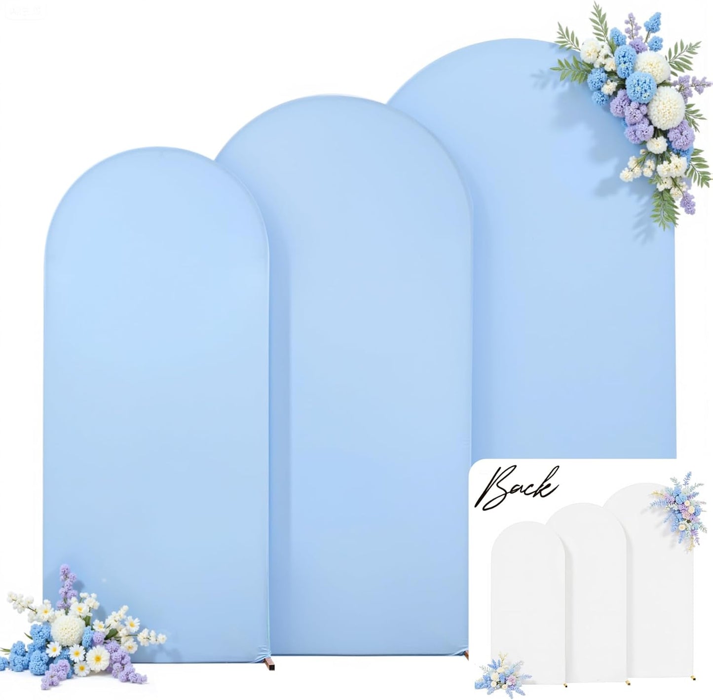 White and Blue Arch Backdrop Cover Set for Stunning Events