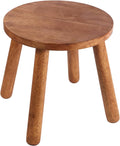 Round Solid Wooden Step Stool 11.8in - Versatile Plant & Step Stool