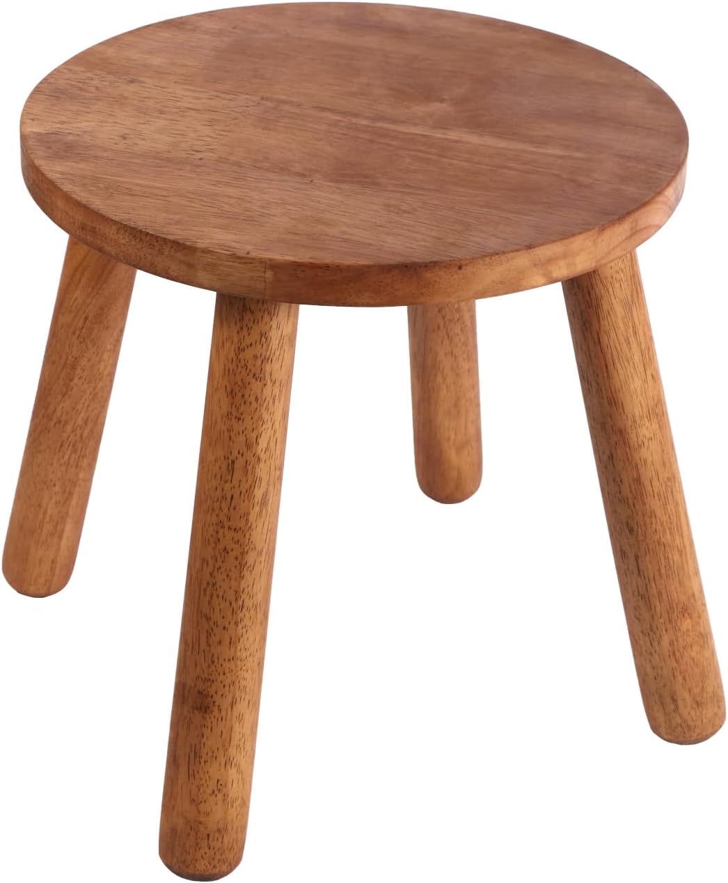 Round Solid Wooden Step Stool for Home and Garden Use