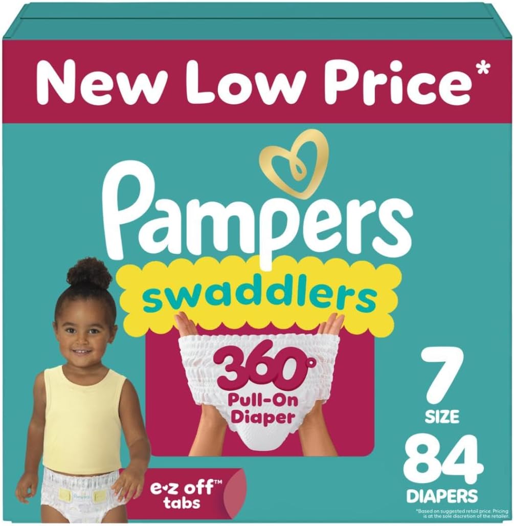 Pampers Swaddlers 360 Pull-On Diapers Size 7 for Easy Changes