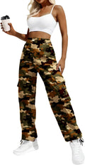 Lepunuo Women's High Waisted Cargo Pants - Y2K Baggy Stretch Cargo