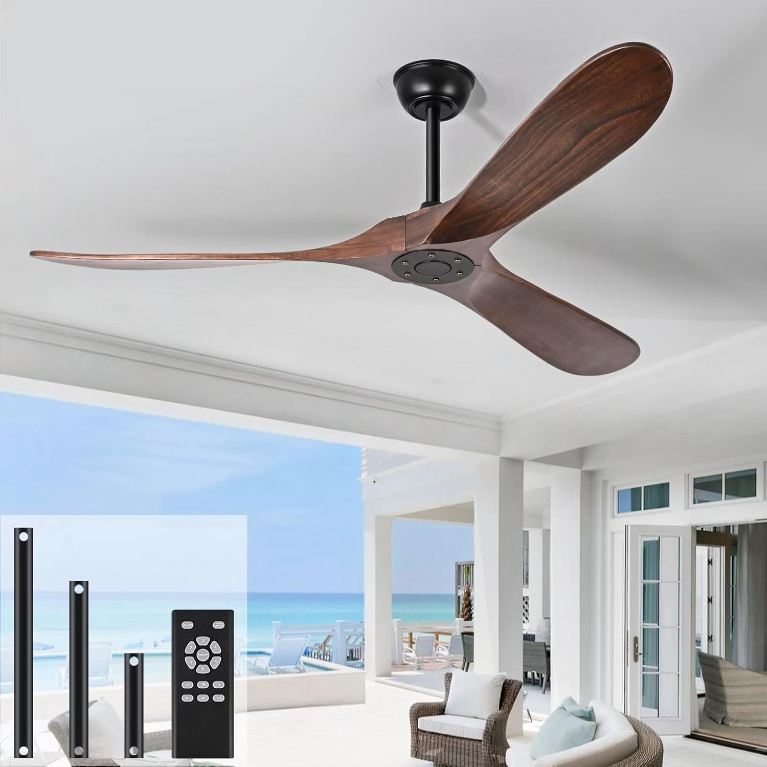 heimo 72 in Ceiling Fan No Light for Indoor Outdoor Use