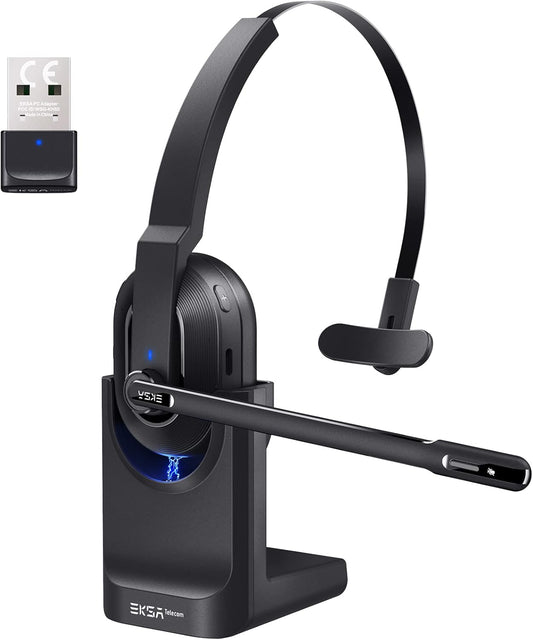 EKSA Wireless Bluetooth Headset: AI Noise Cancelling, 45Hrs Playtime