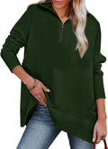 Women's Casual Oversized Half Zip Sweatshirt - Relaxed Fit Pullover