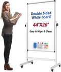 Rolling Whiteboard 44 x 26 Double Sided Magnetic - Height Adjustable