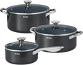 Induction Cookware Set 6-Piece - Stackable Nonstick Pots