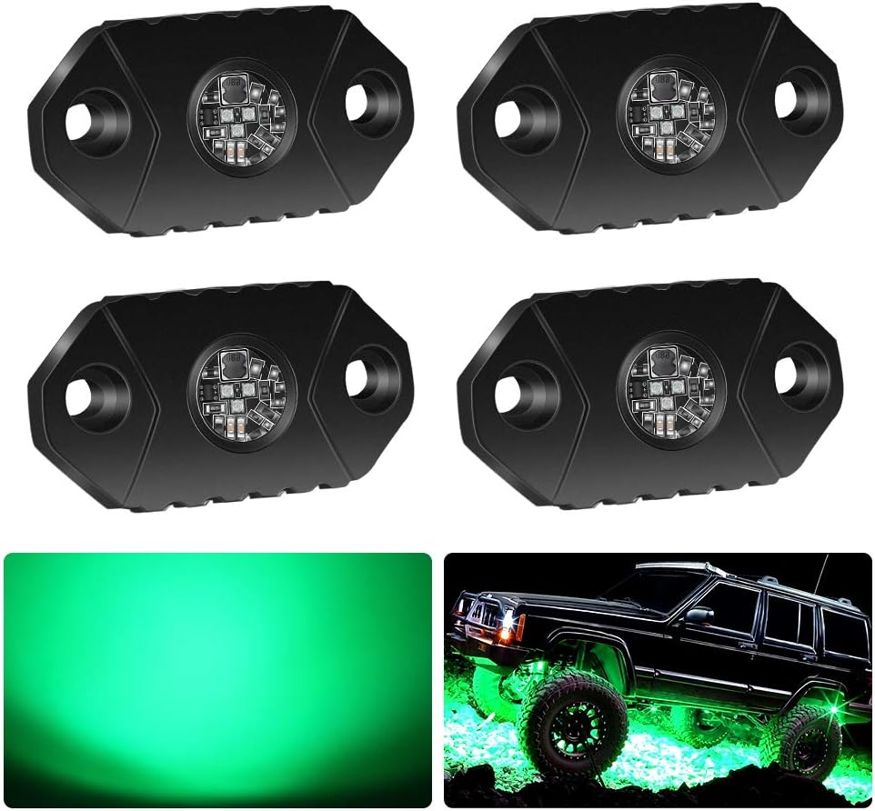 4WDKING Green LED Rock Lights for Off Road Vehicles and More