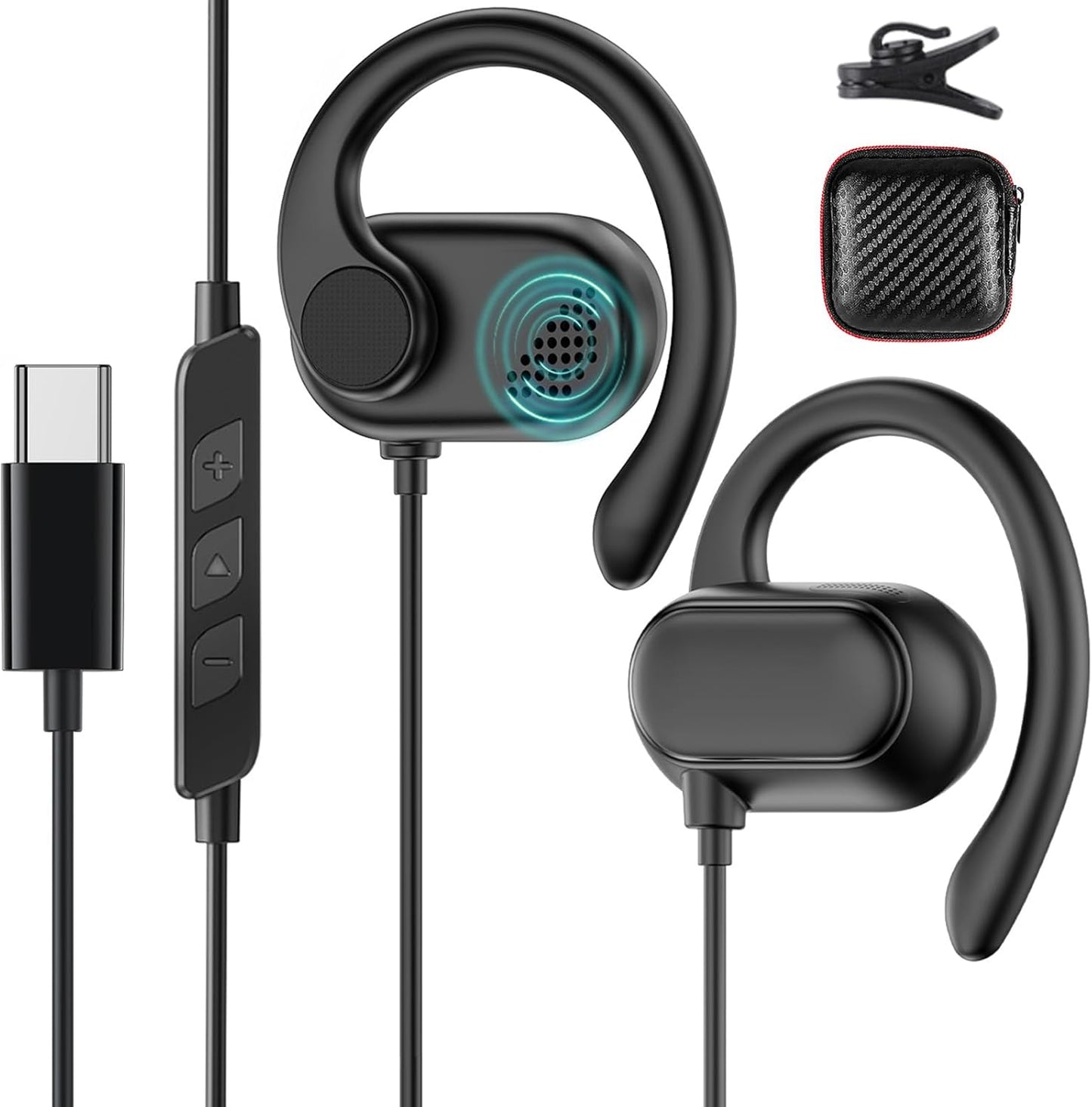 Adjustable Ear Hooks USB-C Headphones - HGCXING