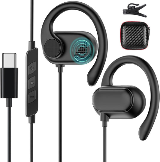 Adjustable Ear Hooks USB-C Headphones - HGCXING