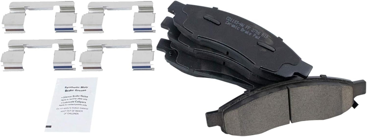 TRQ Front Brake Pads Ceramic for 2005-2007 Nissan Vehicles