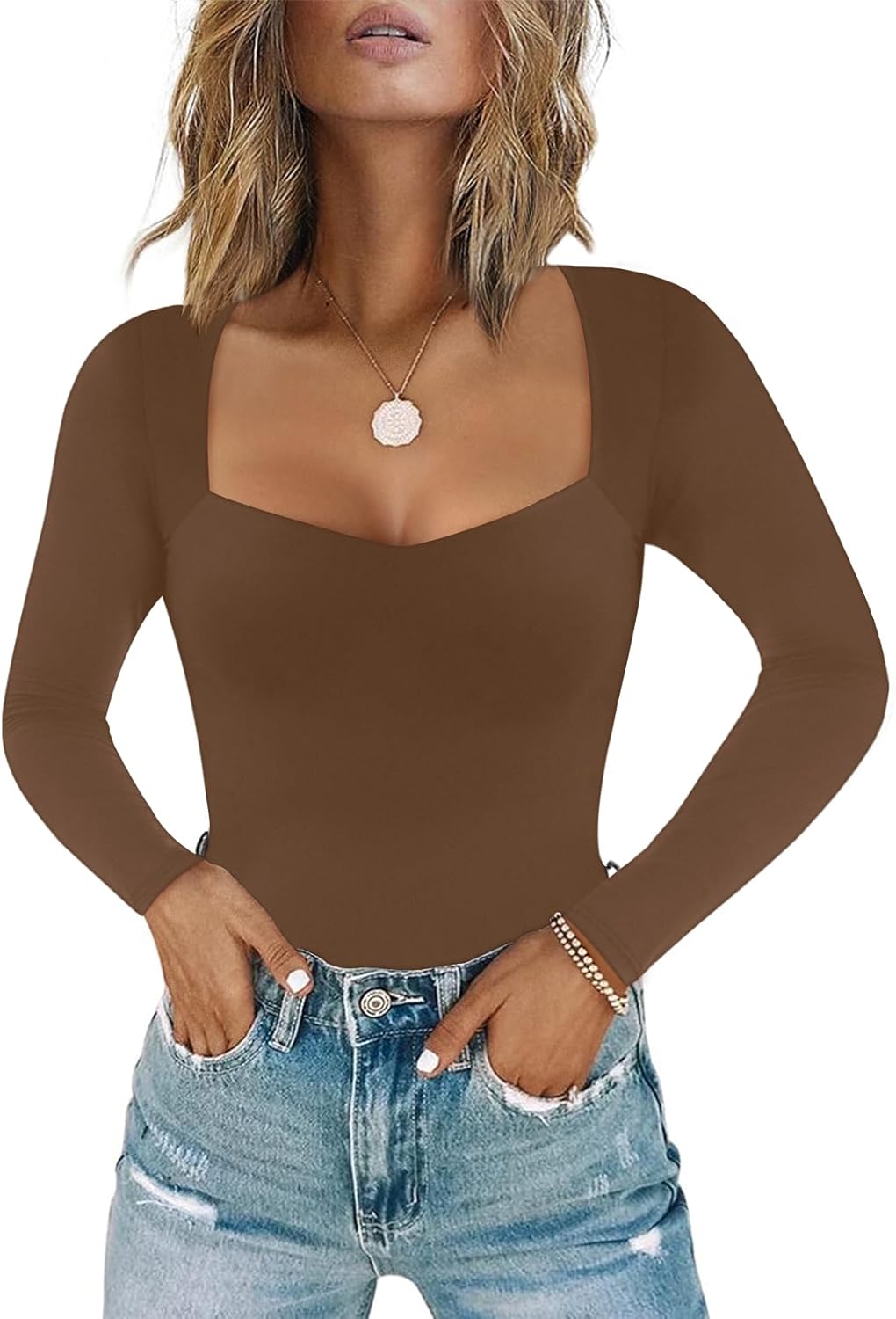 Chunpin Women's Sexy Sweetheart Neckline Bodysuit Tops Review