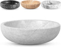 Travertine Decorative Bowl 7.8 in Diameter - White/Gray Centerpiece