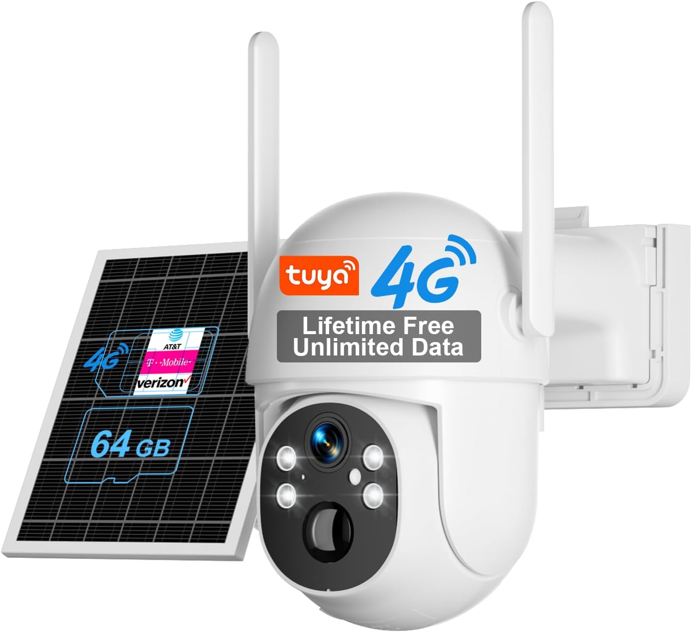 SANSCO Solar Security Camera Wireless Outdoor with 2K Night Vision
