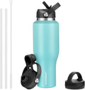 HYDROWION 40oz Insulated Water Bottle - Slim T-Shape, 48H Cold