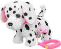 Interactive Dalmatian Walking Dog Toy with Leash Remote - Lifelike Pup