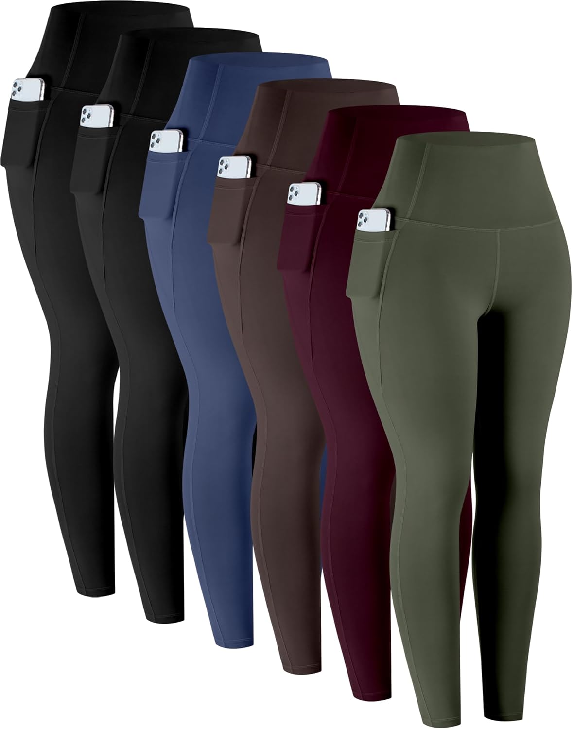 LZYVOO Leggings with Pockets for Women - 6 Pack Tummy Control