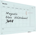 Magnetic Glass Whiteboard 48x36 - Frameless Monthly Calendar