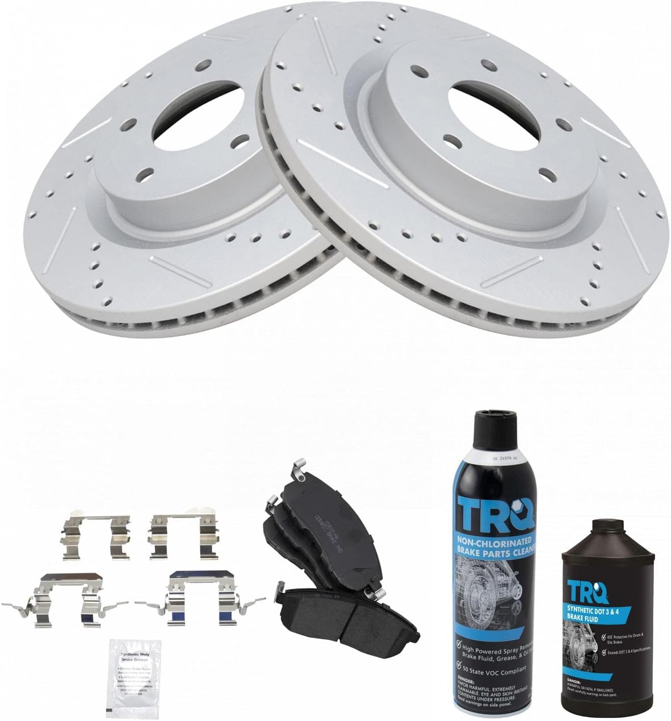 TRQ Front Performance Brake Pad & Rotor Kit for Nissan Altima