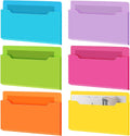 Magnetic Wall File Organizer 6 Pack - Colorful Refrigerator Holders