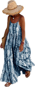 PRETTYGARDEN Women Summer Floral Maxi Dress - Flowing Tiered Sundress