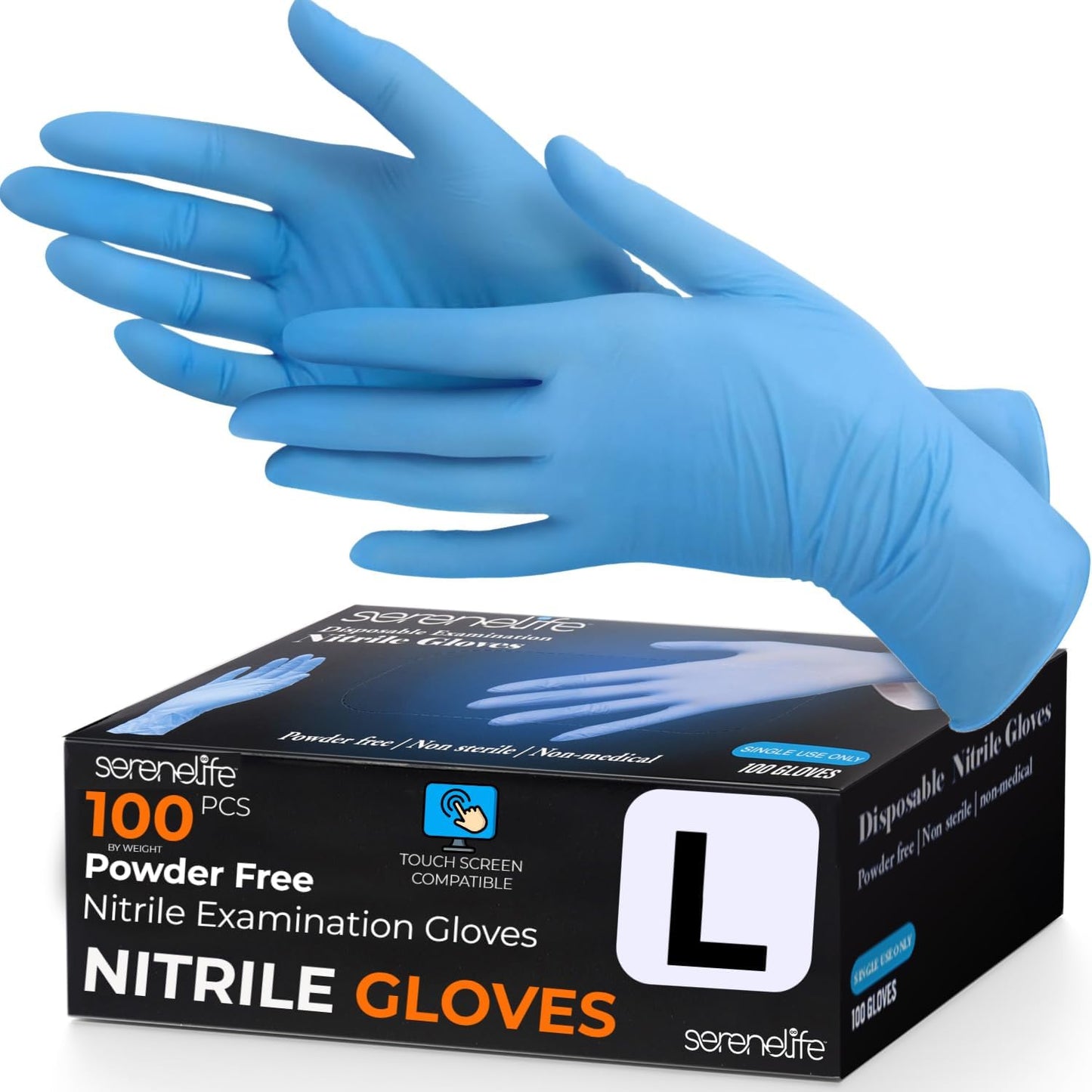 SereneLife Soft & Strong Disposable Gloves - 100 Pack