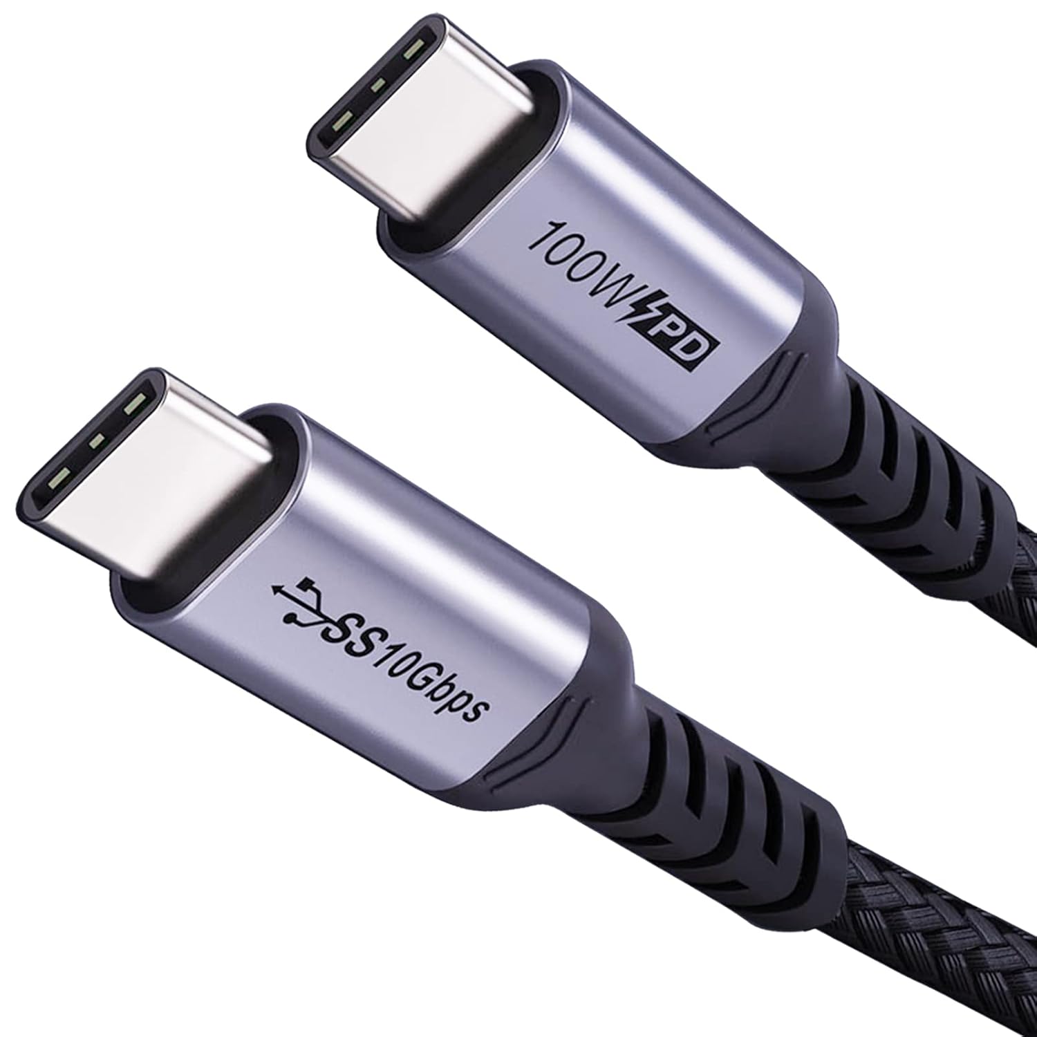 High Speed 10Gbps USB C Cable (1.5ft 2-Pack) - Fast Charge & Data Transfer