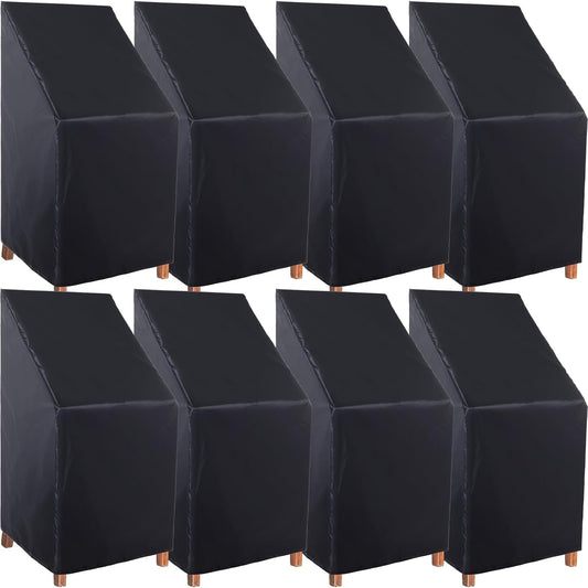 8 Pcs Waterproof Stacking Outdoor Chair Covers for Protection