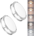 2 Pack Brushed Nickel Ceiling Light 10 in LED Fixture - Adjustable CCT