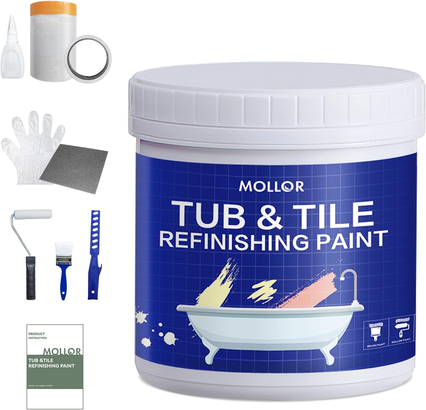 Tub and Tile Refinishing Kit for Easy DIY Bathroom Projects