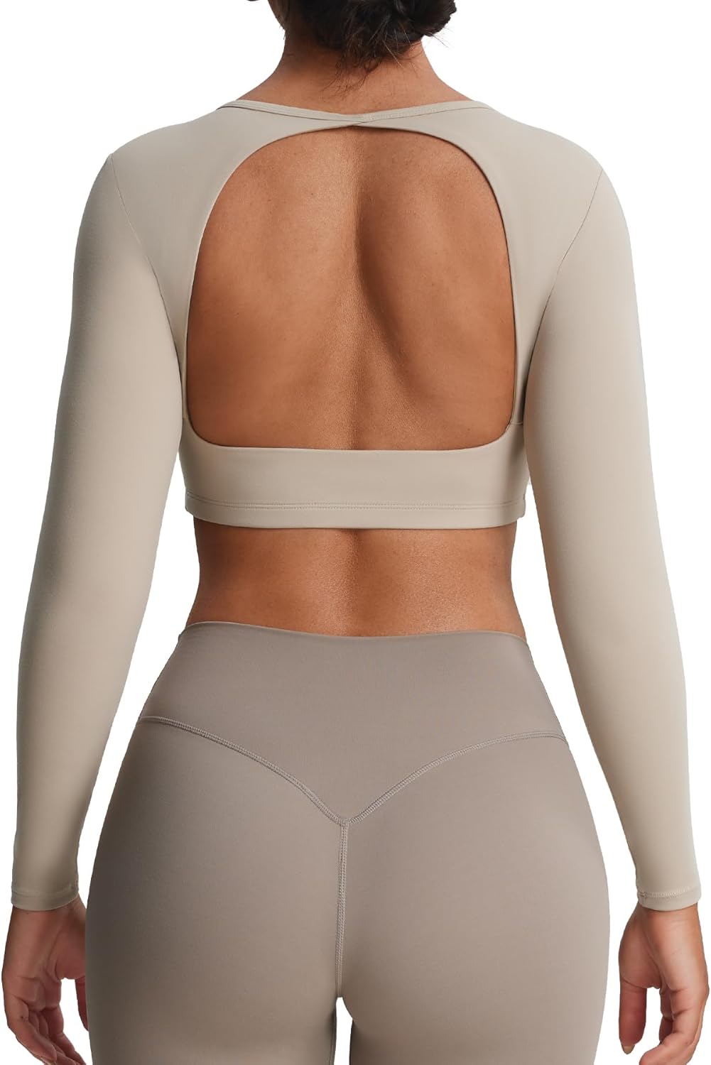 Aoxjox Long Sleeve Crop Tops for Women - Clarissa Backless Style