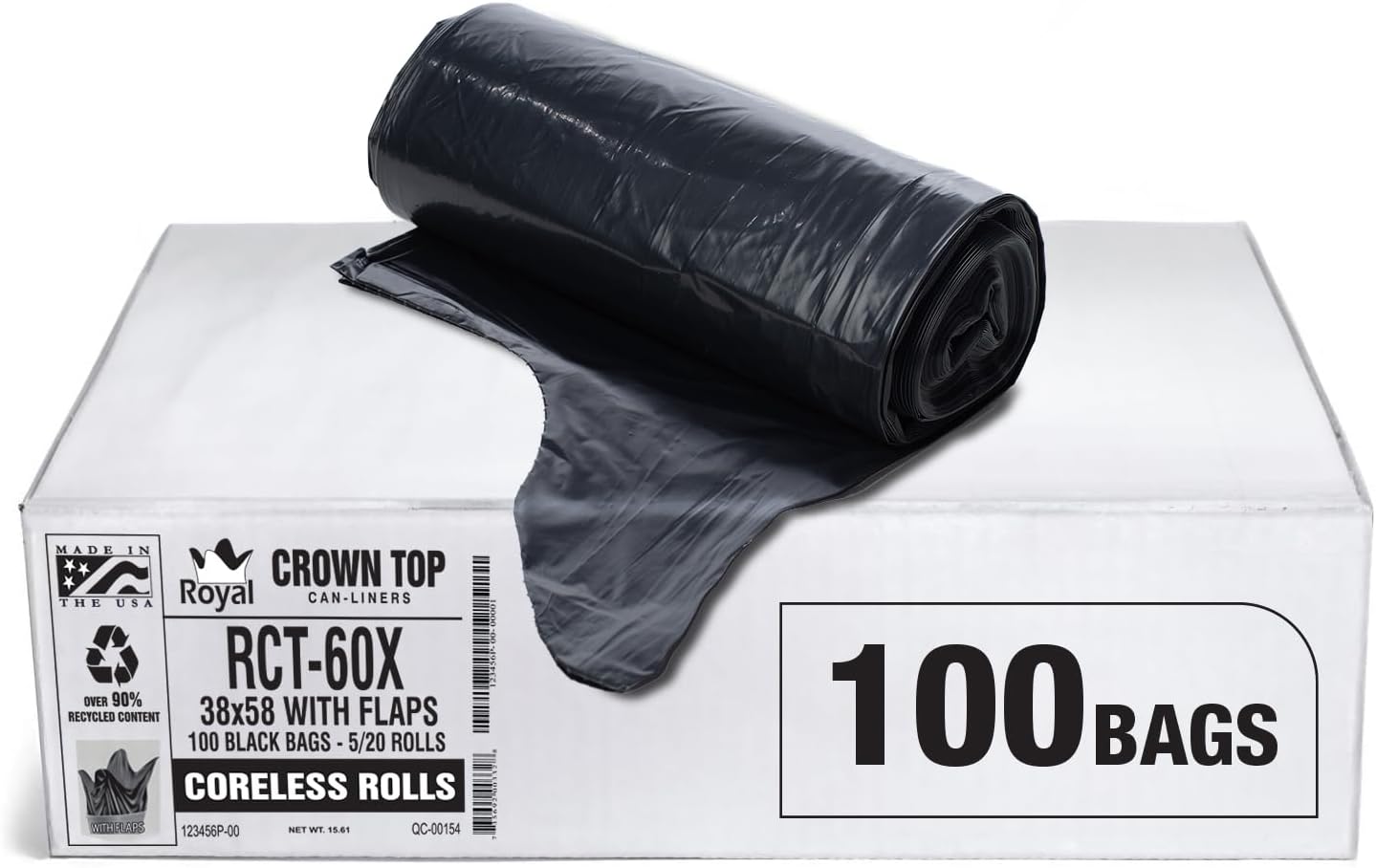 RCT-60X Star Sealed Coreless Rolls - Heavy Duty Trash Bags