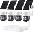 XMARTO 100% Wire-Free Solar PTZ 4-Camera 2K Kit - Solar-Powered