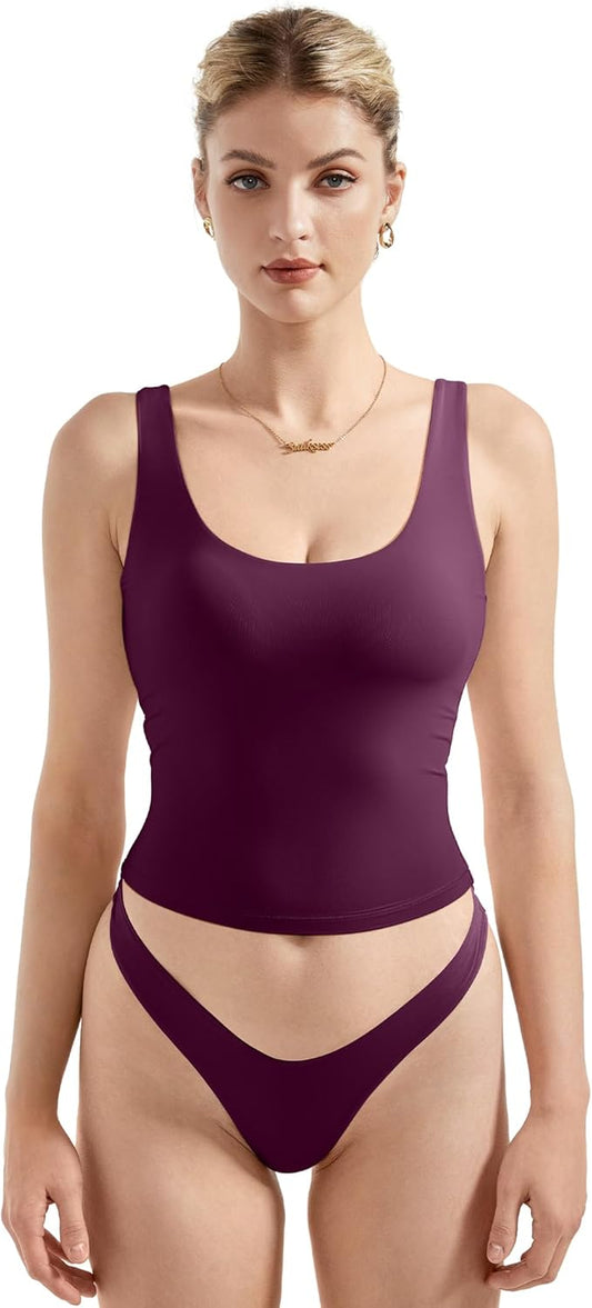 SUUKSESS Women Scoop Neck Tank Top for Summer Outings