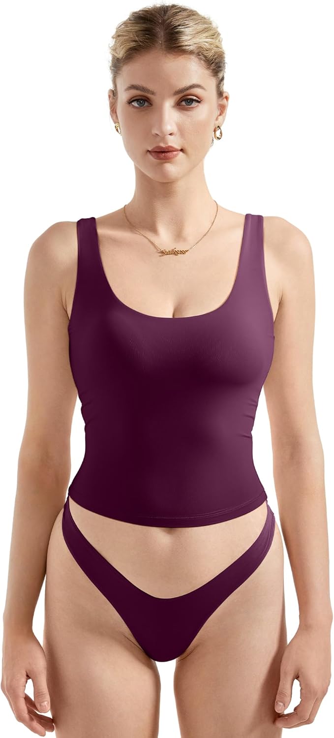 SUUKSESS Women Scoop Neck Tank Top for Summer Outings