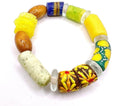 Ghanaian Handmade Powder Glass Trade Bead Bracelet (Style RGGY)