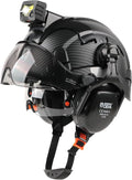 GREEN DEVIL Hard Hat Safety Helmet with Headlamp and Visor - Job-Site