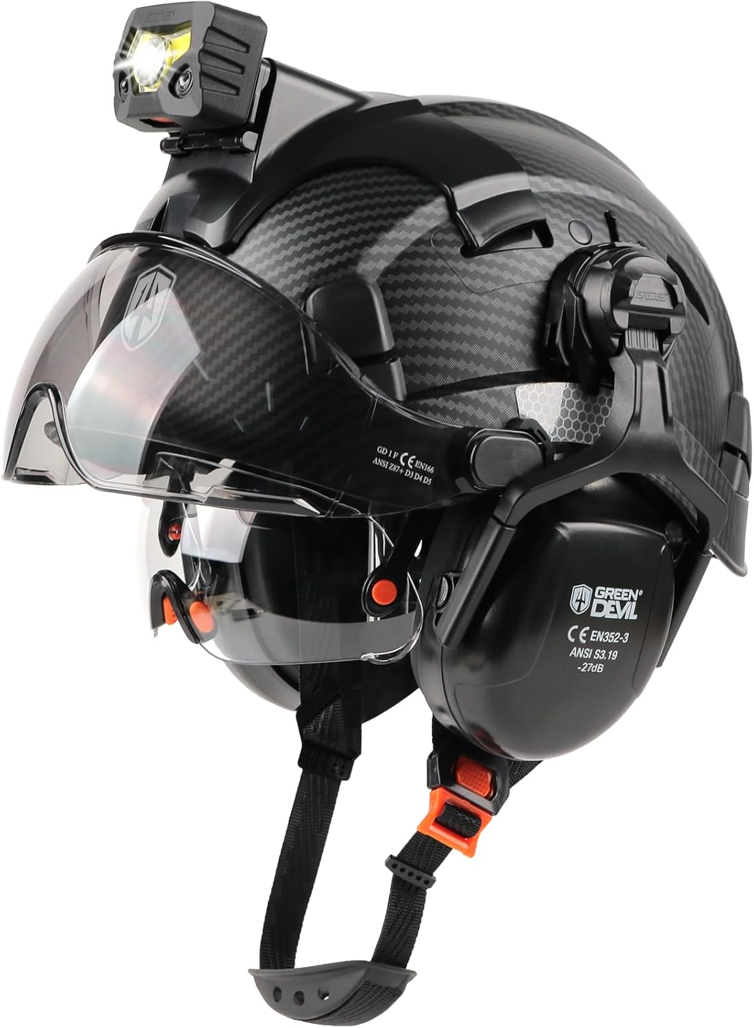 Rechargeable Light Vented Hard Hat - GREEN DEVIL