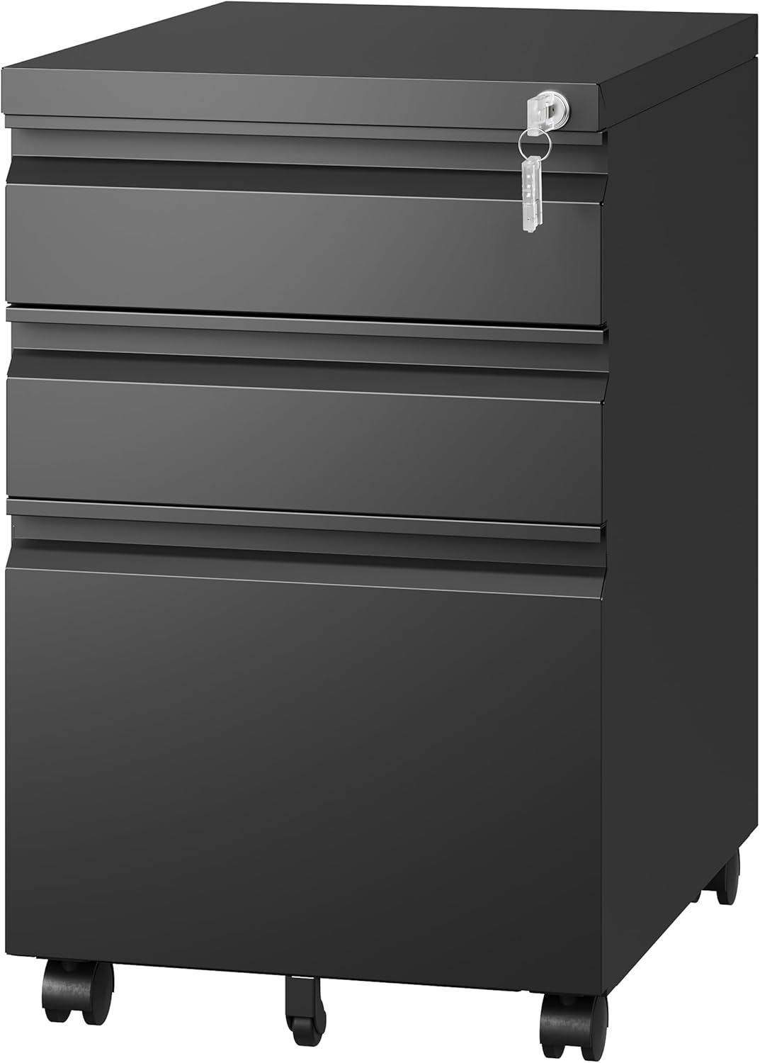 Letaya 3 Drawer Mobile File Cabinet with Lock for Home Office