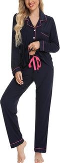 Leikar Button Up Pajama Set For Women Long Sleeve Shirt (Style FLPD)