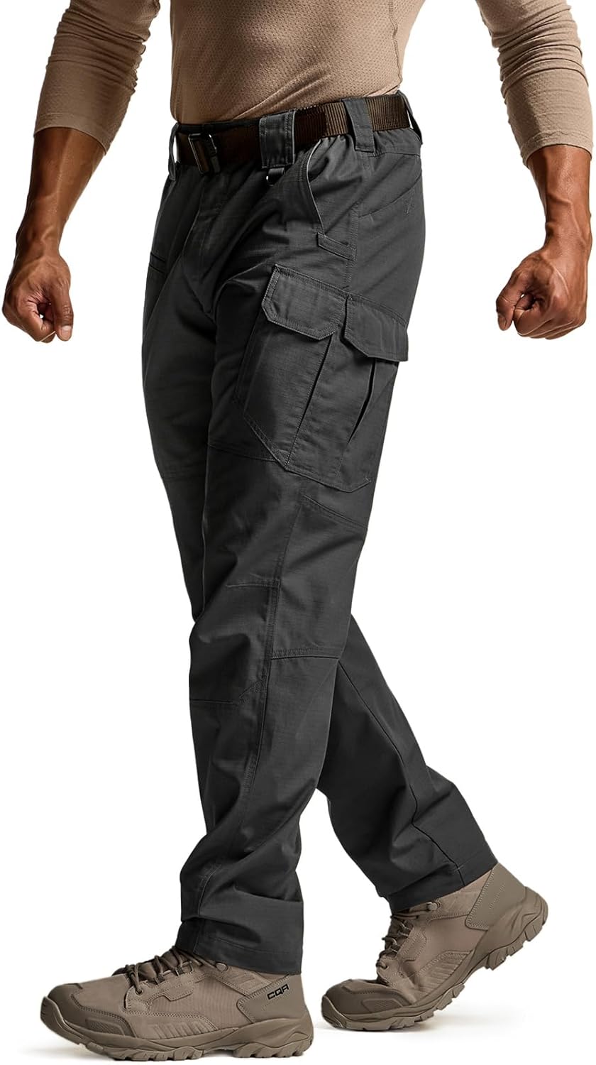 CQR Men's Tactical Pants - Lightweight Water Resistant Cargo Pants