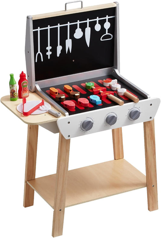 VEVOR Wooden Play BBQ Set - 21 PCS Kid's Cooking Toy