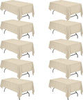 Beige Tablecloths for 6 ft Rectangle Tables 60 x 102 in - Pack of 10